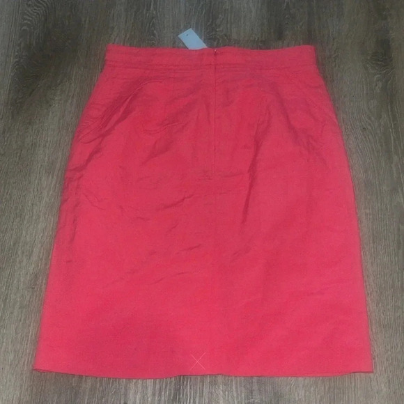 New nwt Ann Taylor Linen Blend Seamed Pencil Skirt 8 petite hot pink - Picture 5 of 7